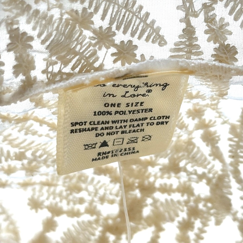 ⭐️SOLD⭐️ NWT | ANTHROPOLOGIE Embroidered Ivory Tulle Bucket Hat - Picture 4 of 8